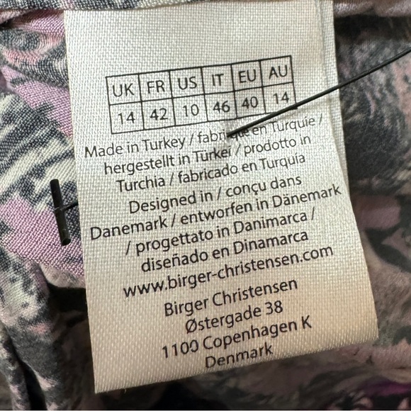 NWT Rotate Birger Christensen Nancy Purple Black Cherry Flower Floral Dress 10 - Picture 15 of 16